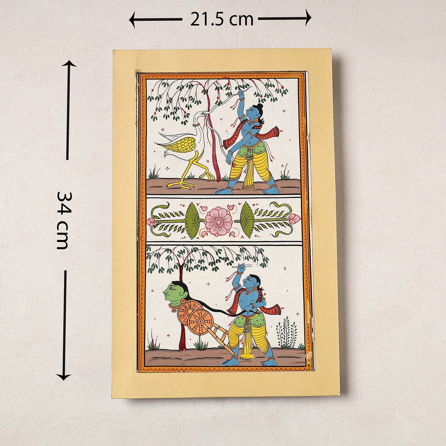 Pattachitra Painting on Handmade Paper (13 x 8 in)
