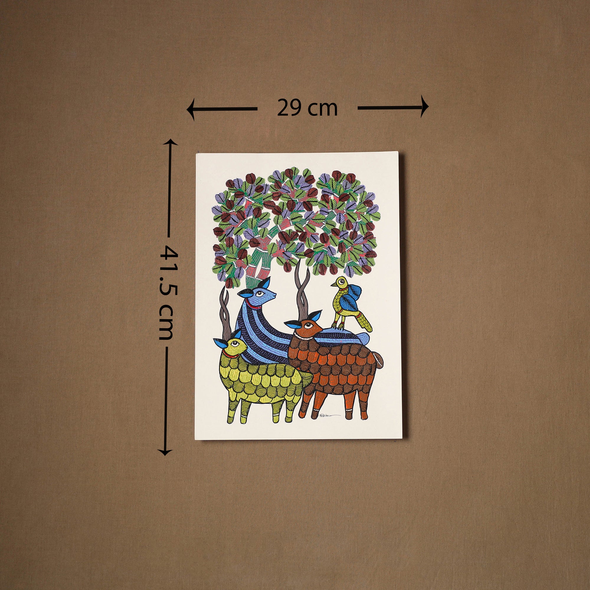 Multicolor - original folk art gond painting by choti tekam