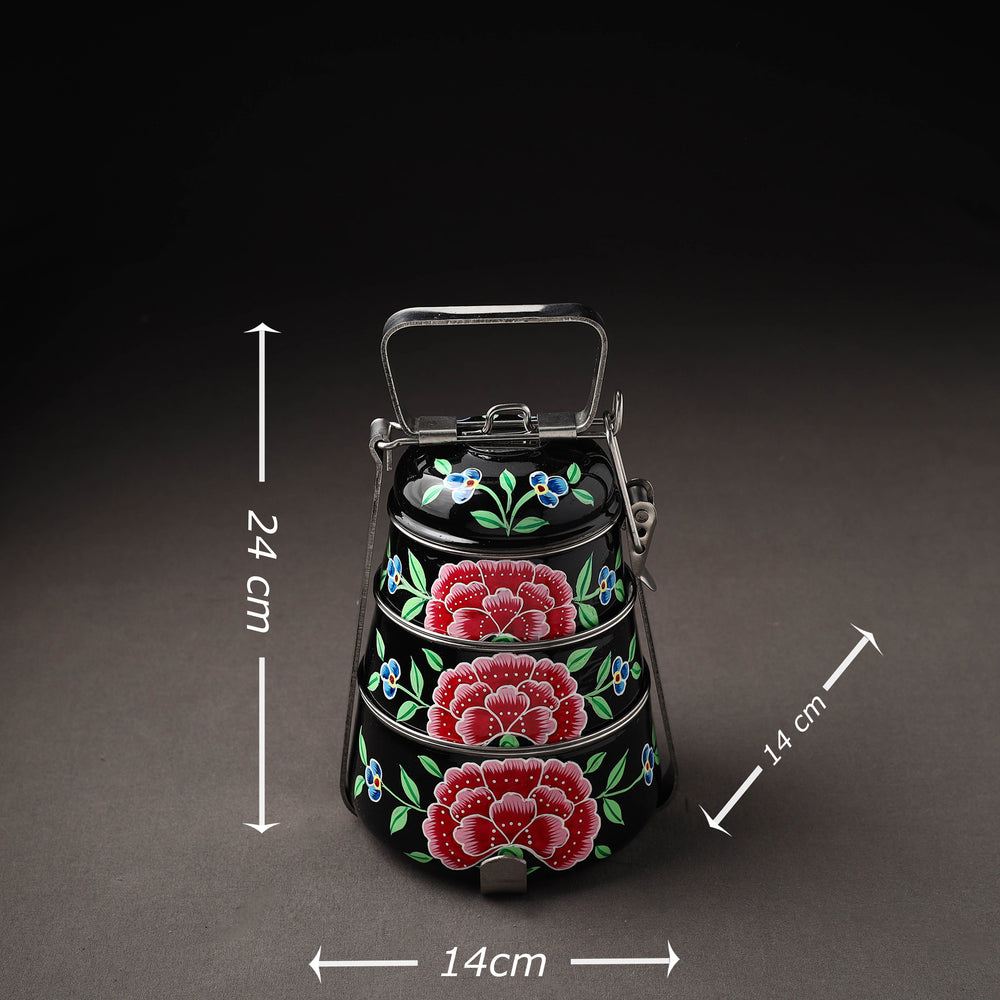 Kashmir Handpainted Stainless Steel 3 Tier Tiffin Box 01