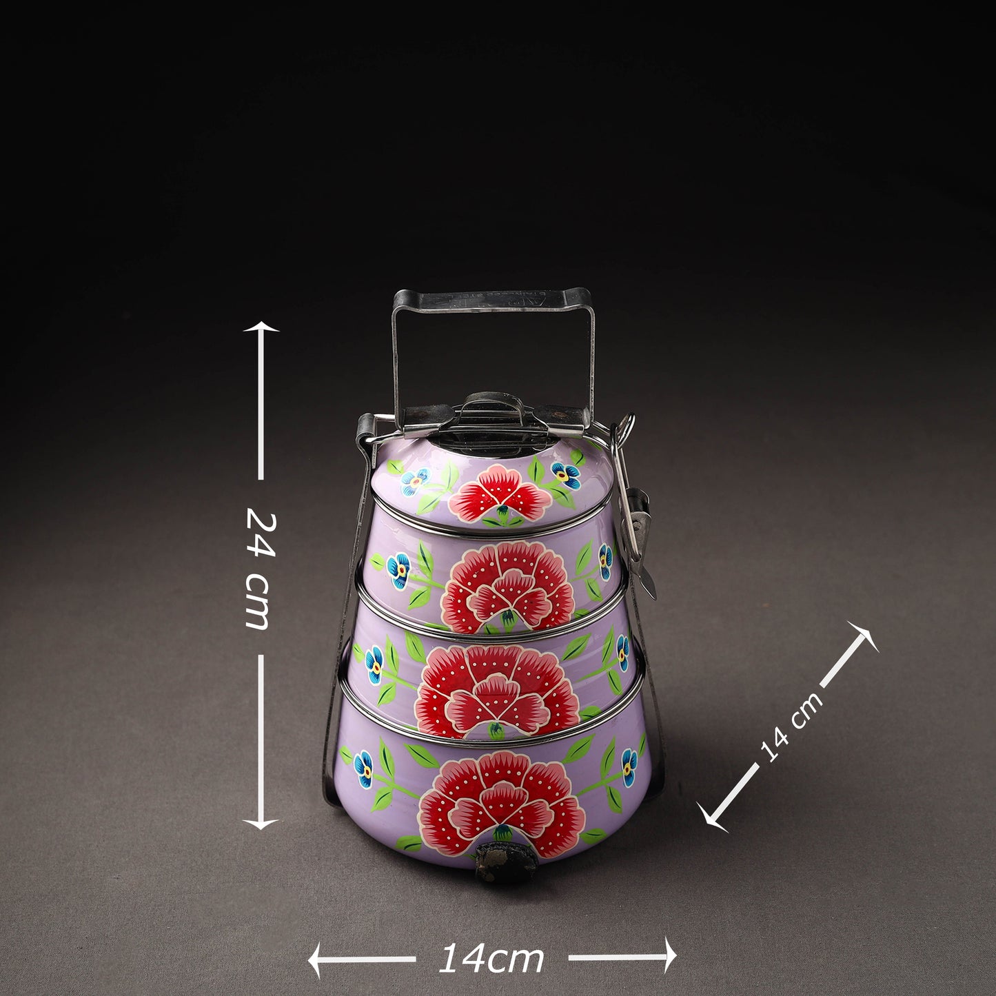 Kashmir Handpainted Stainless Steel 3 Tier Tiffin Box 04