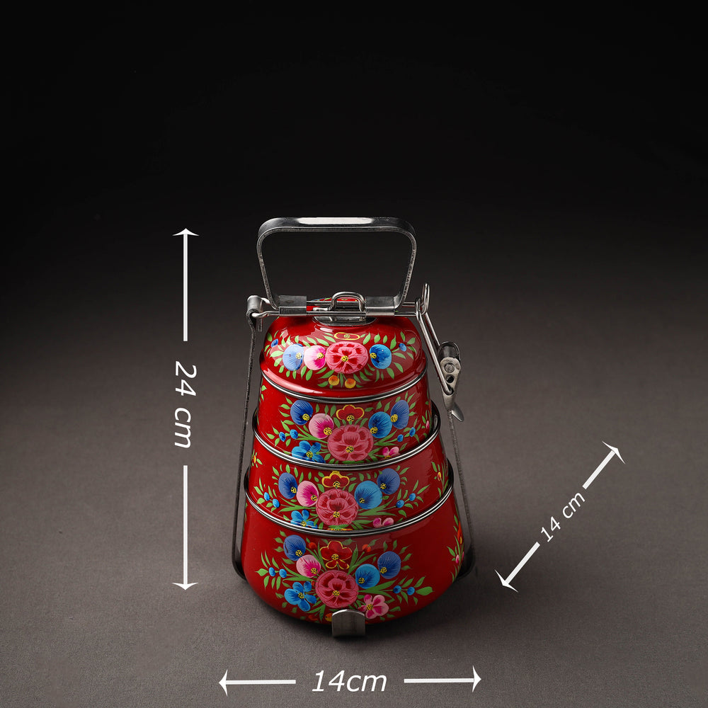 Kashmir Handpainted Stainless Steel 3 Tier Tiffin Box 06