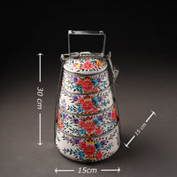 Kashmir Handpainted Stainless Steel 4 Tier Tiffin Box 11