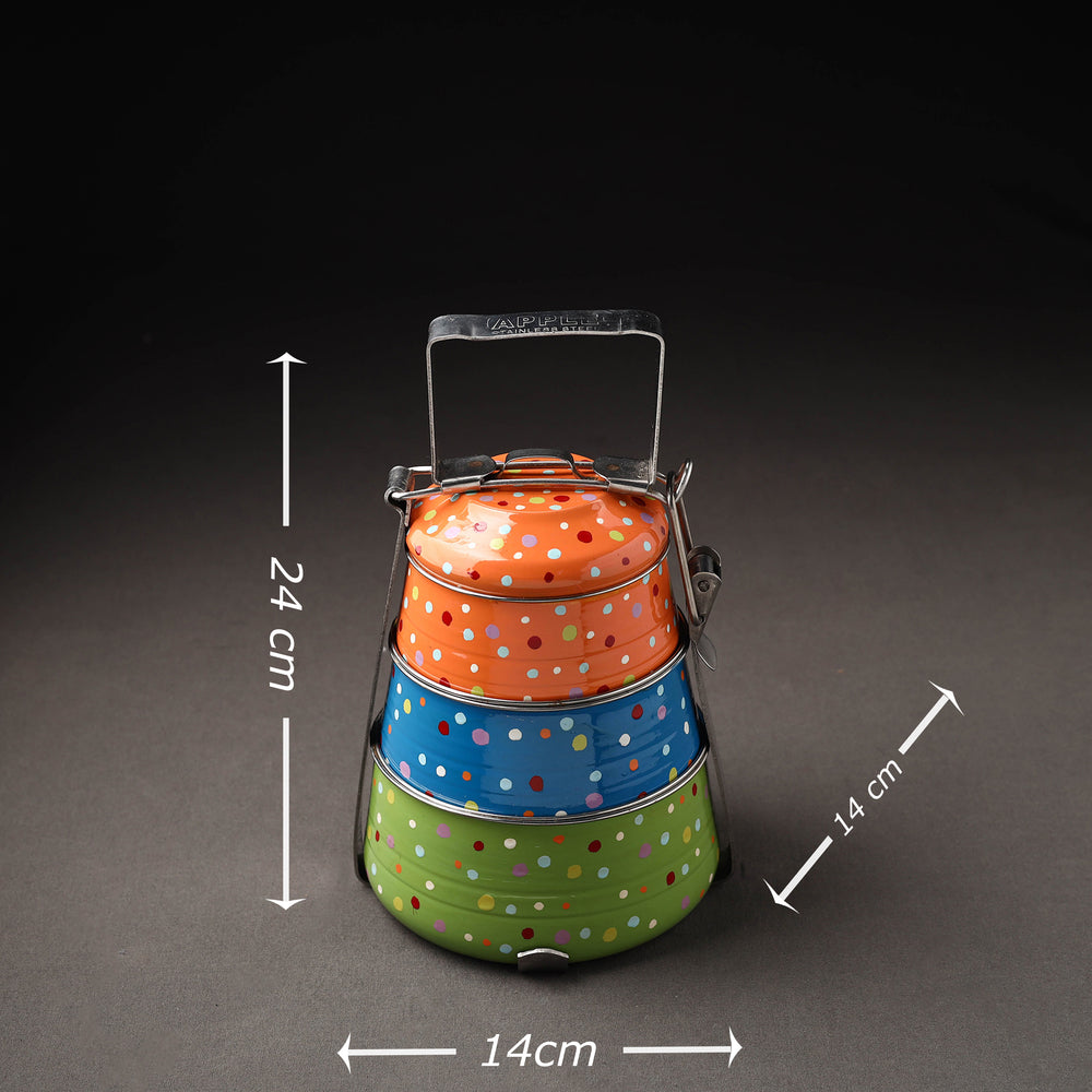 Kashmir Handpainted Stainless Steel 3 Tier Tiffin Box 03