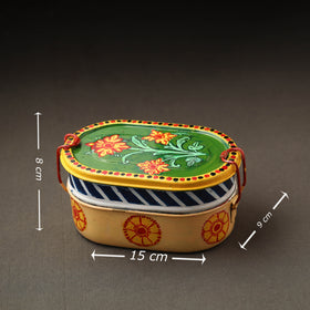Buy Kavad Handpainted Stainless Steel 2 Tier Capsule Shape Lunch Box (6 X 4 in) 07 Online at iTokri.com