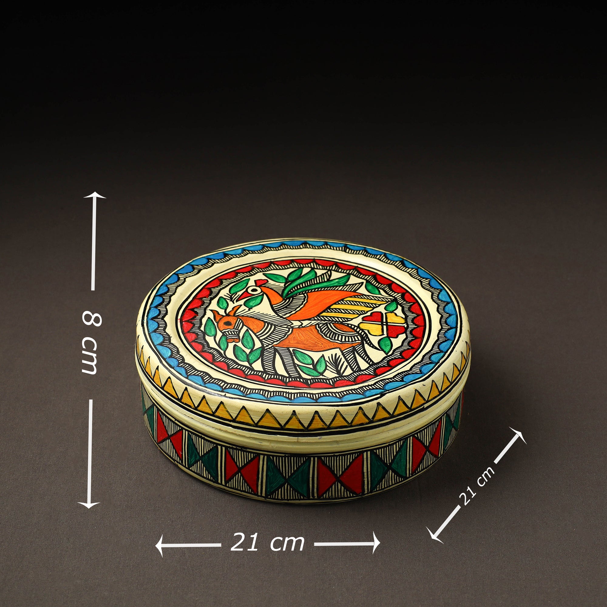  Godna Madhubani Handpainted Stainless Steel Casserole