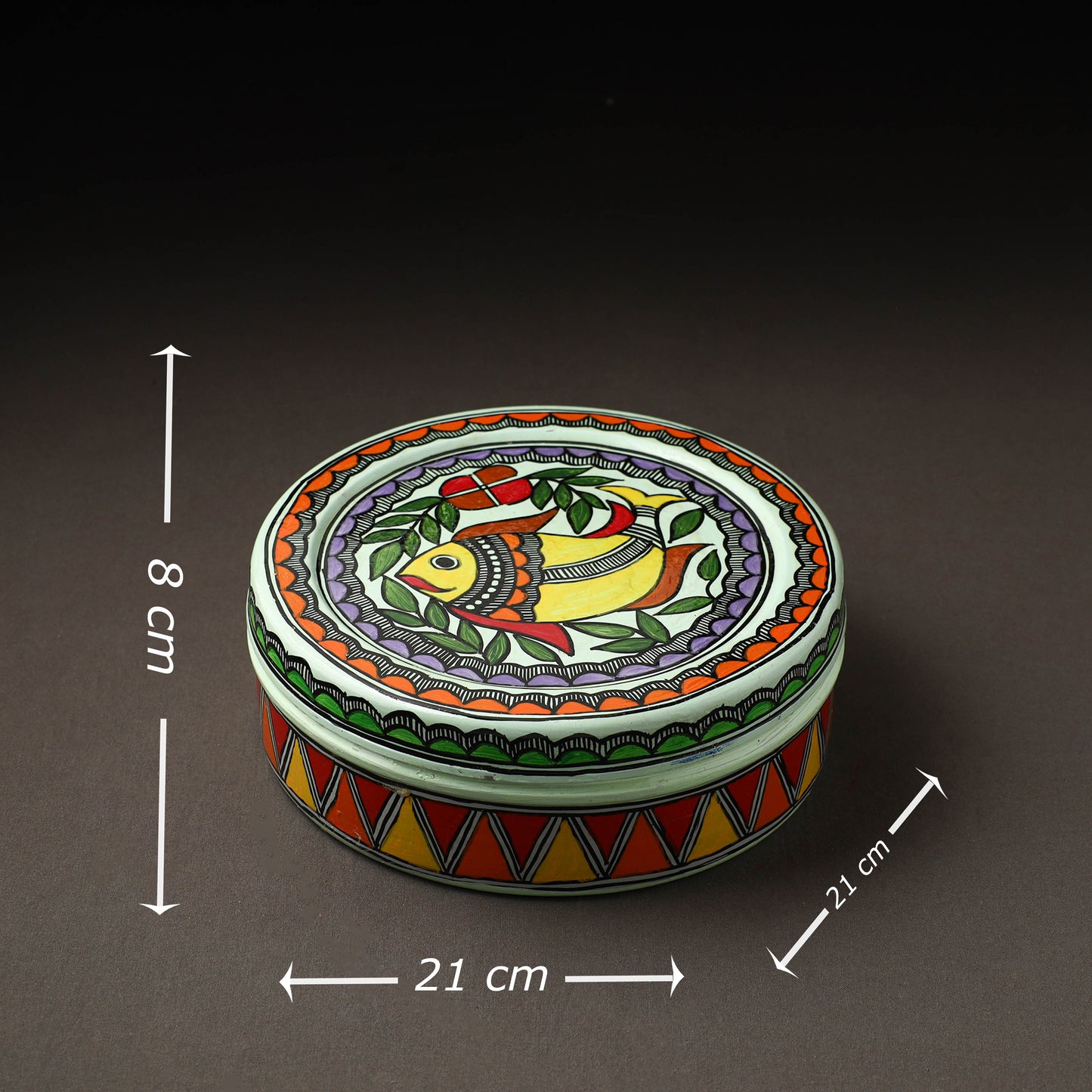  Godna Madhubani Handpainted Stainless Steel Casserole