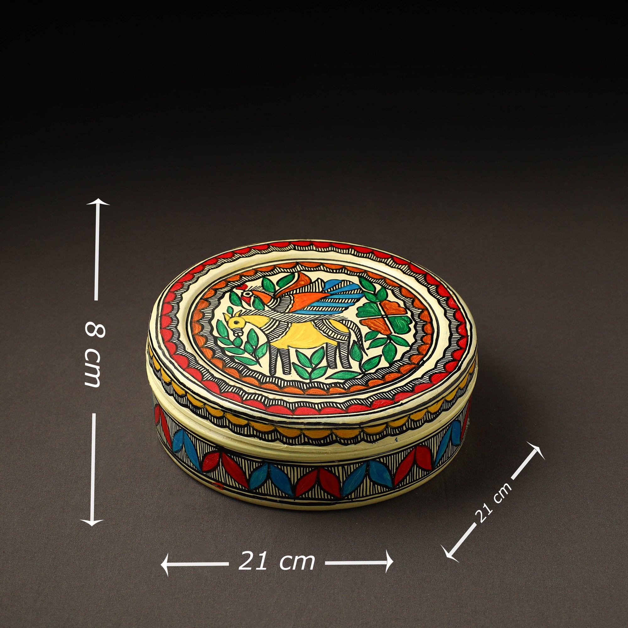  Godna Madhubani Handpainted Stainless Steel Casserole