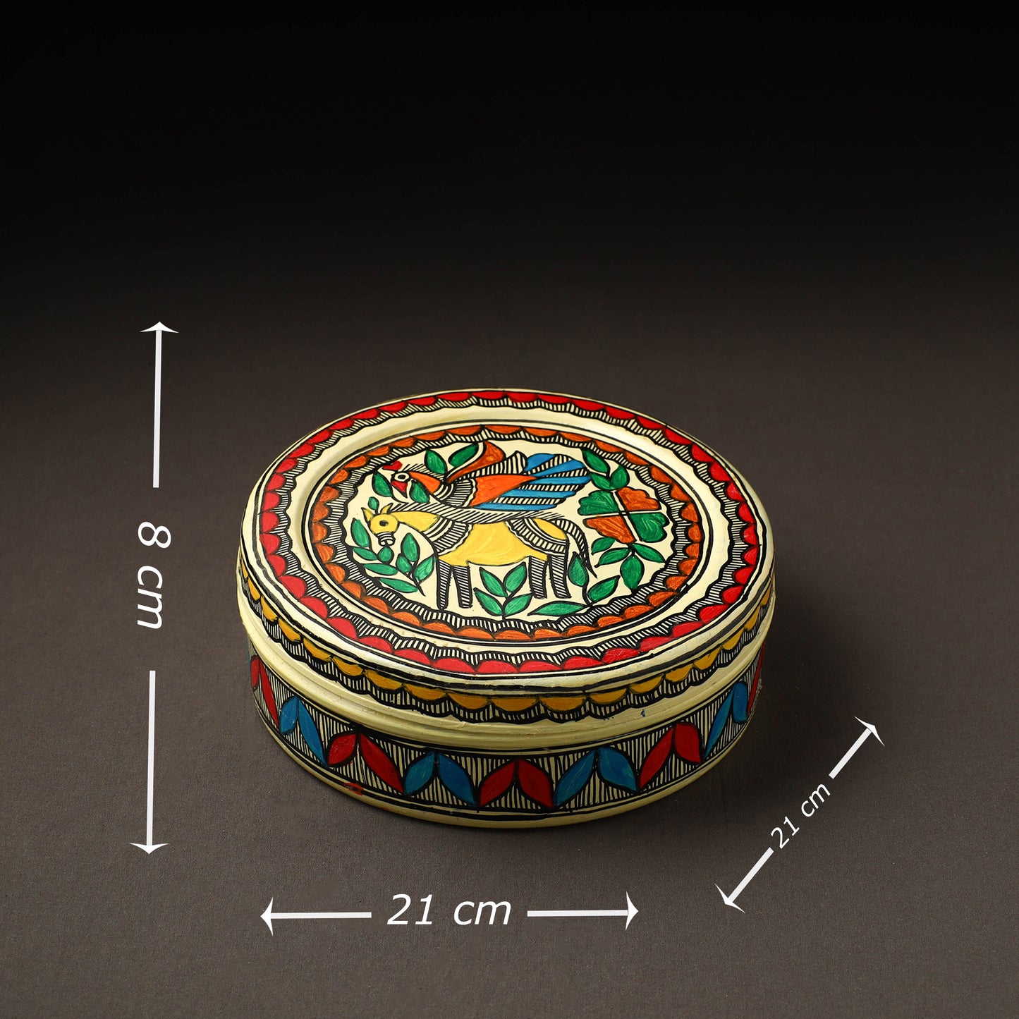  Godna Madhubani Handpainted Stainless Steel Casserole