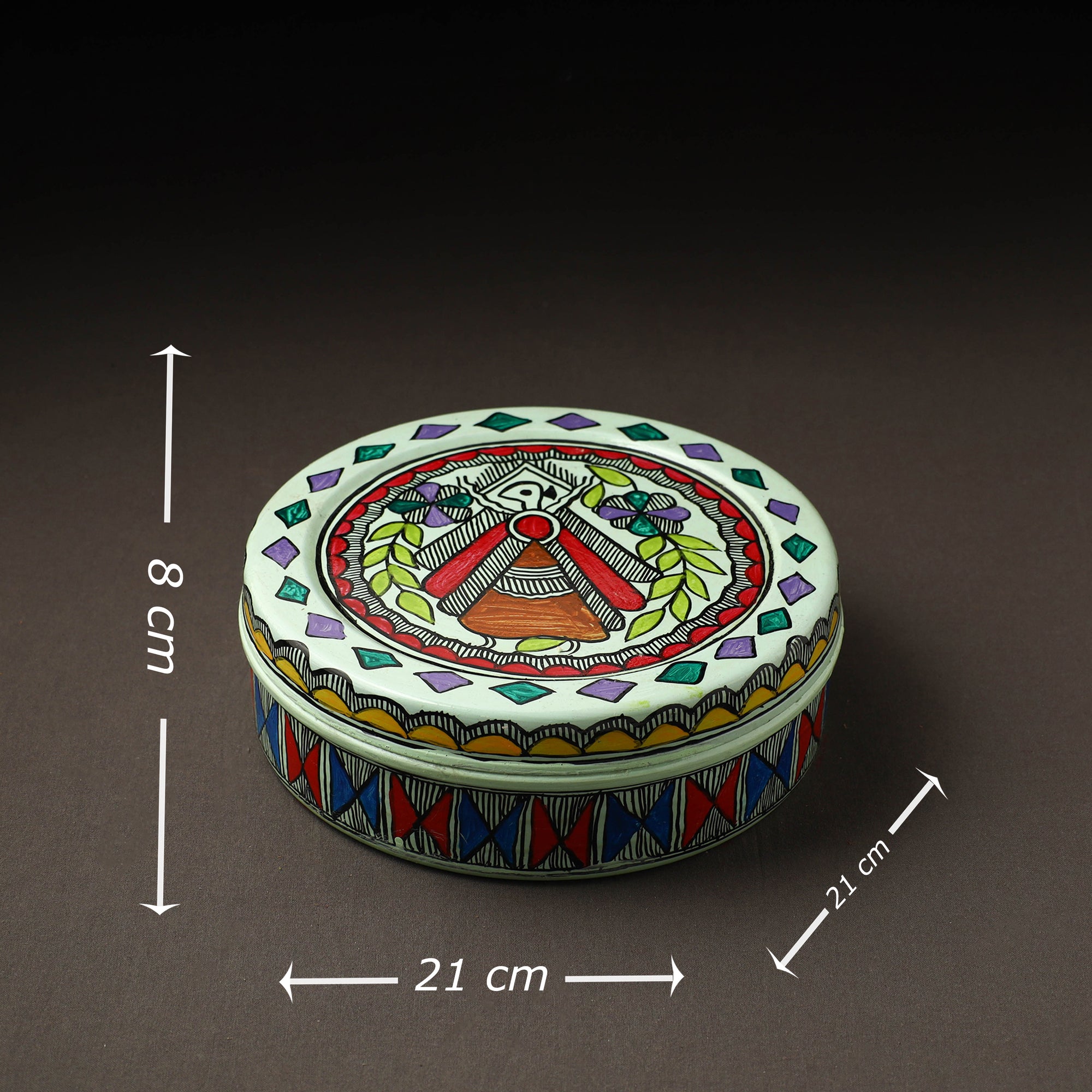  Godna Madhubani Handpainted Stainless Steel Casserole