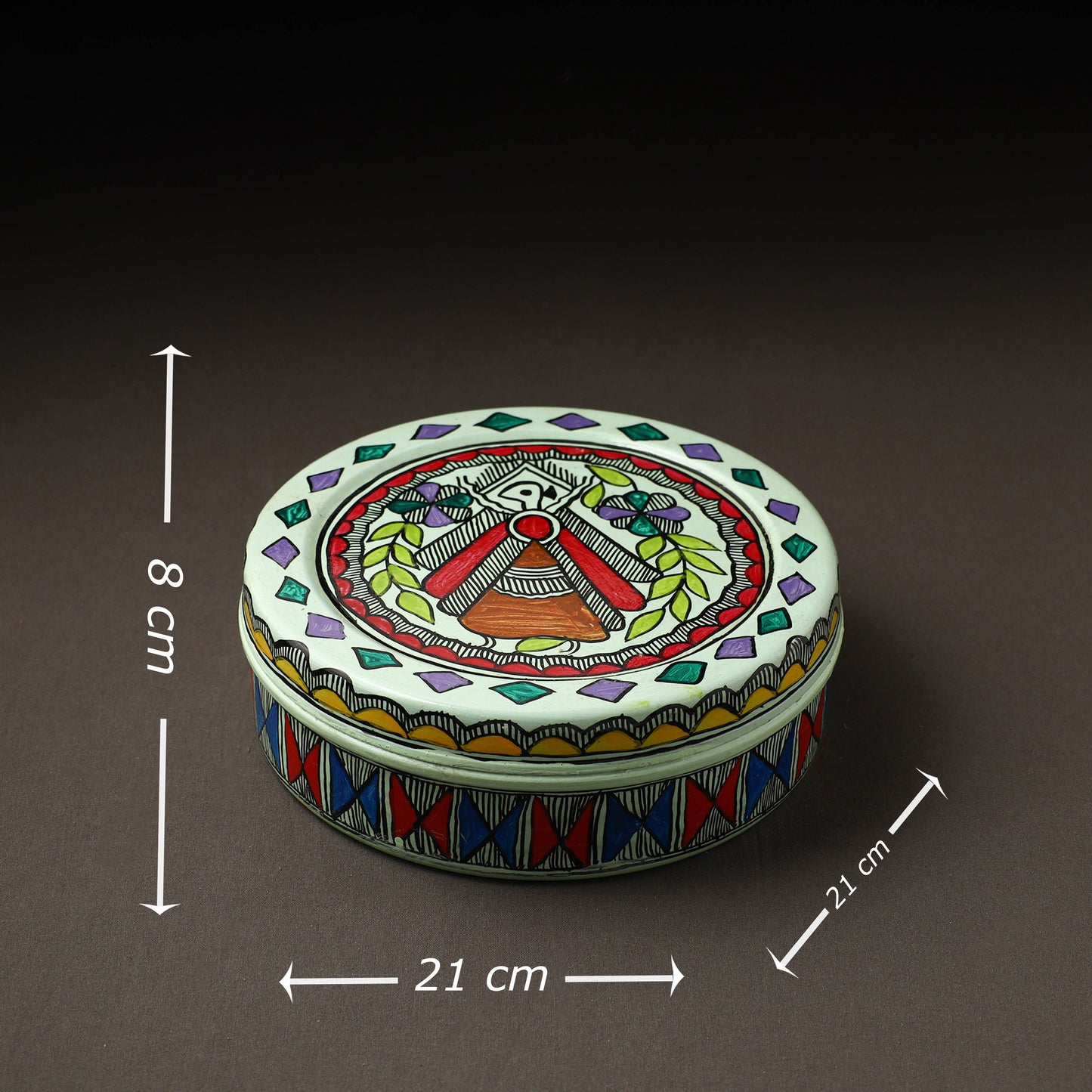  Godna Madhubani Handpainted Stainless Steel Casserole