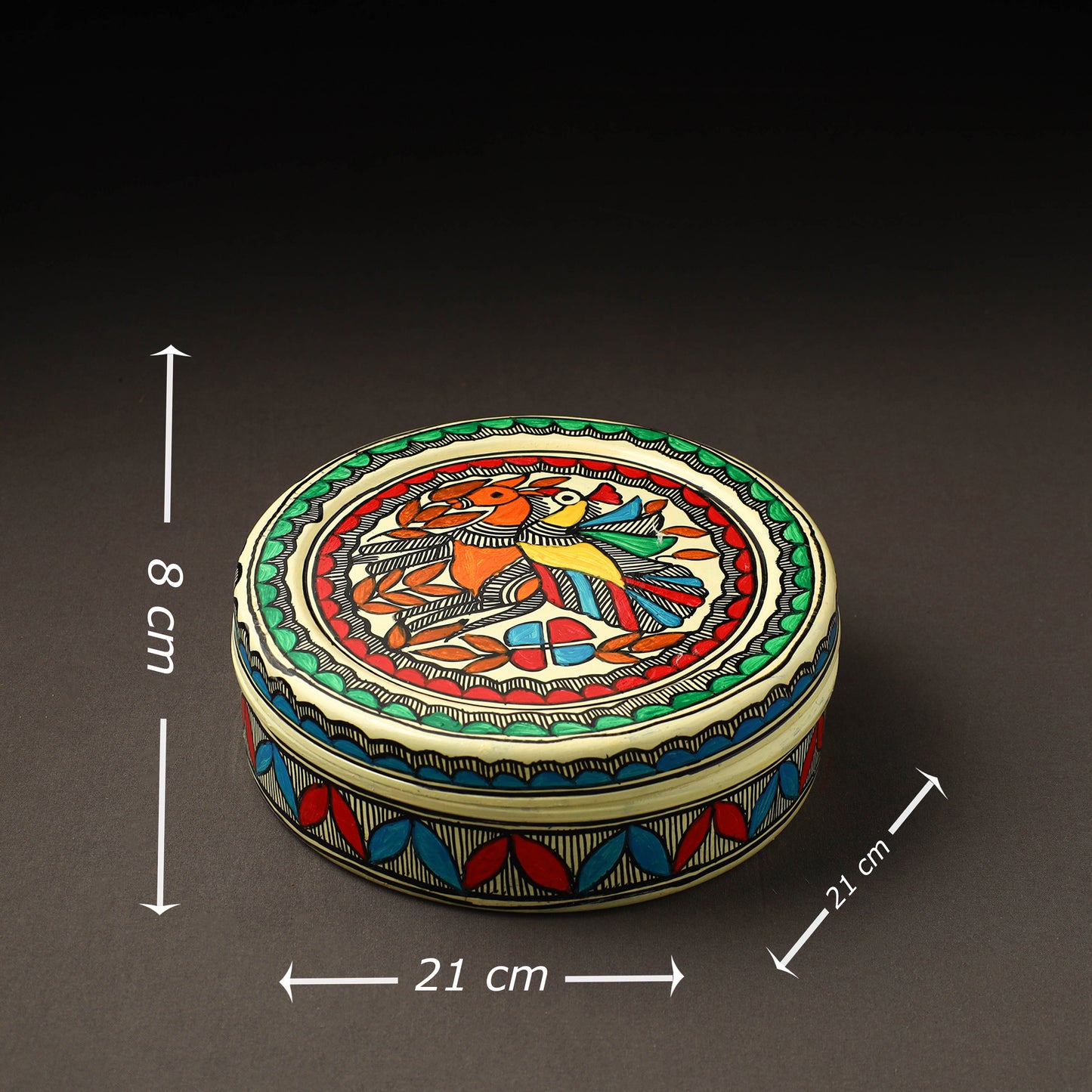  Godna Madhubani Handpainted Stainless Steel Casserole