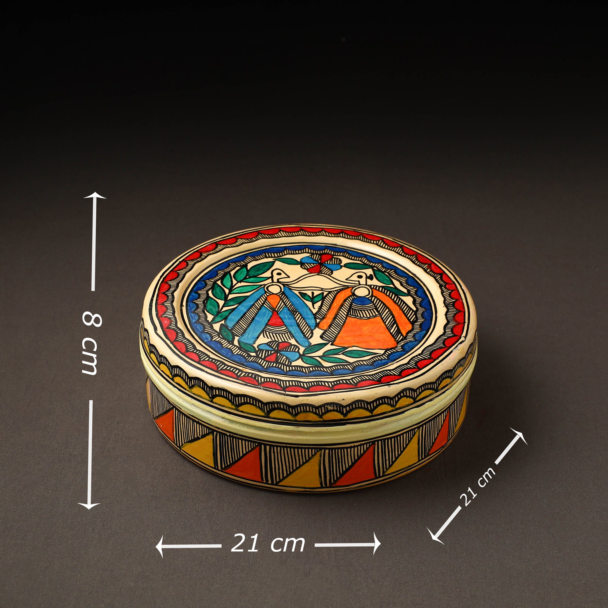  Godna Madhubani Handpainted Stainless Steel Casserole