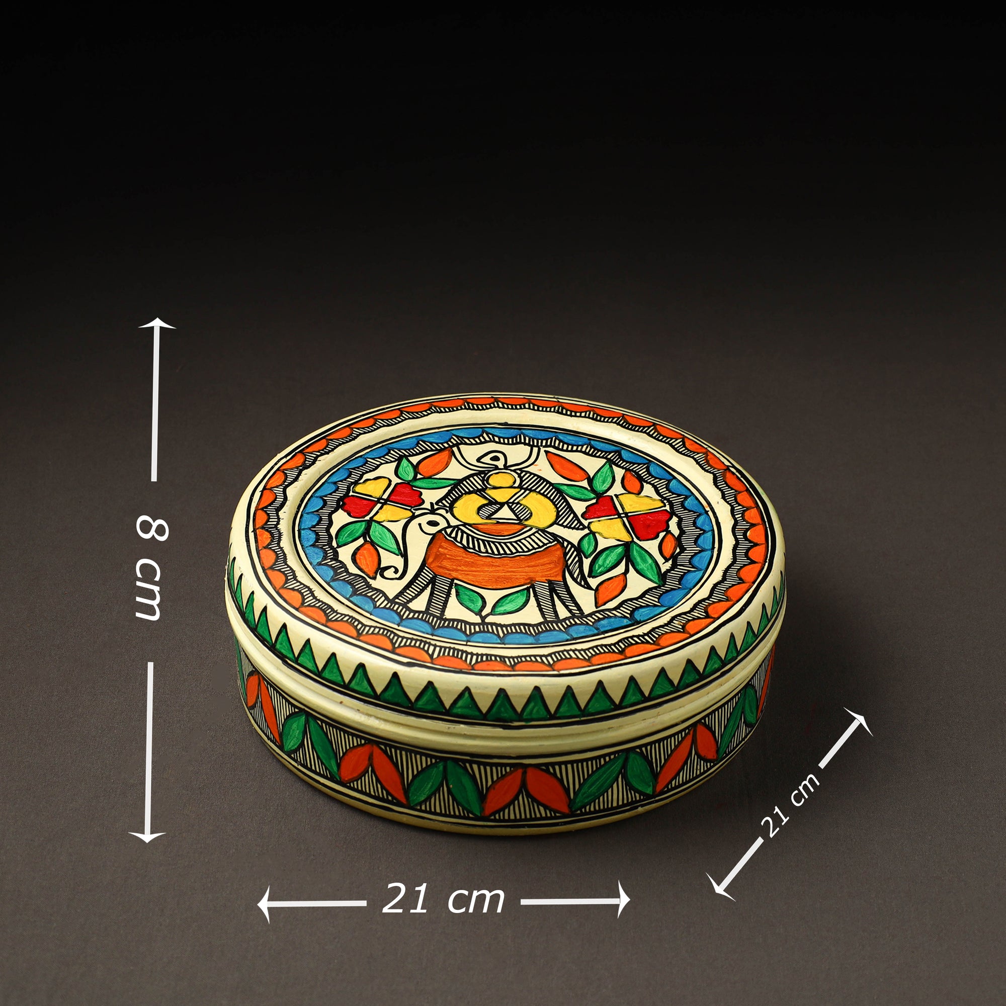  Godna Madhubani Handpainted Stainless Steel Casserole