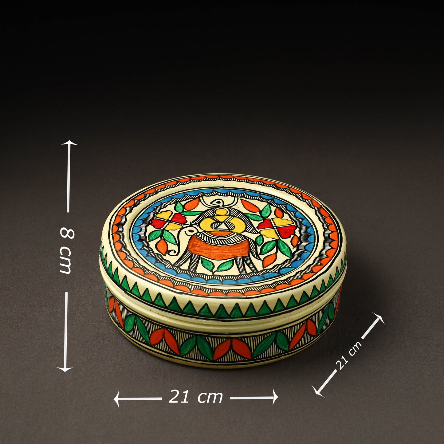  Godna Madhubani Handpainted Stainless Steel Casserole