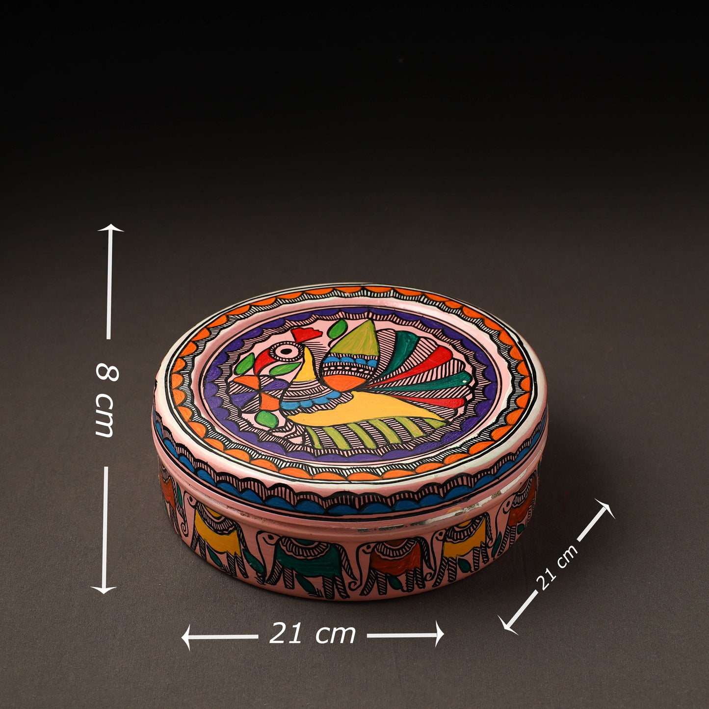  Godna Madhubani Handpainted Stainless Steel Casserole