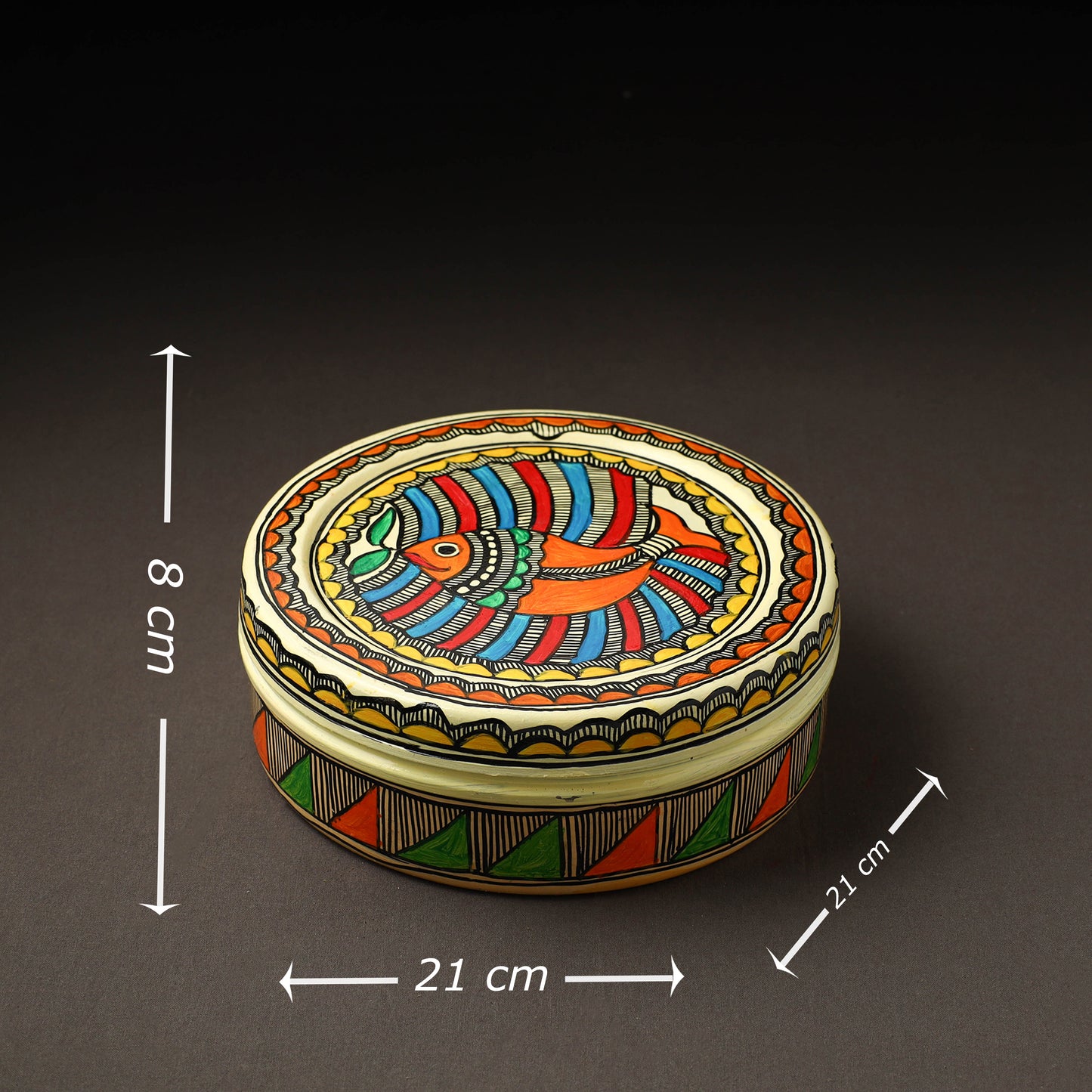  Godna Madhubani Handpainted Stainless Steel Casserole