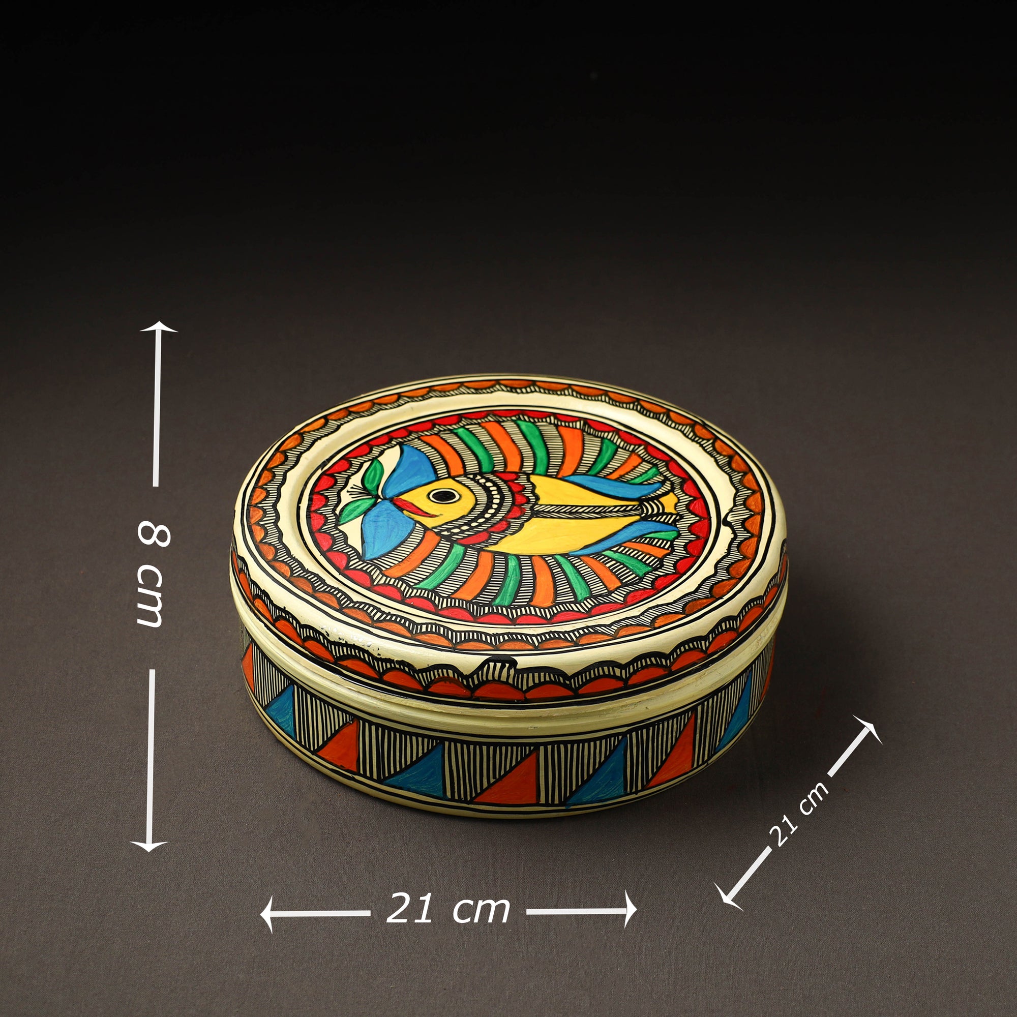  Godna Madhubani Handpainted Stainless Steel Casserole