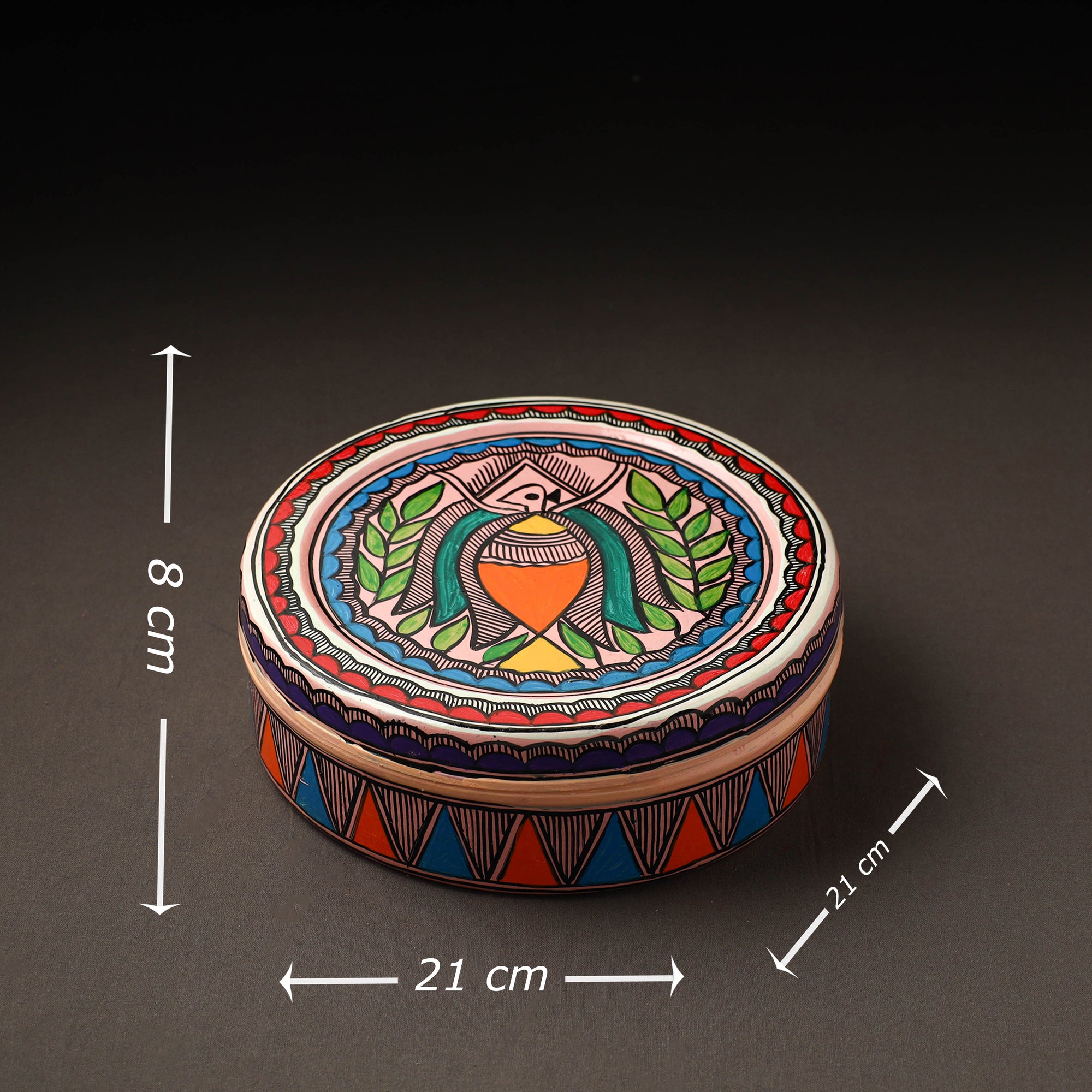 Godna Madhubani Handpainted Stainless Steel Casserole