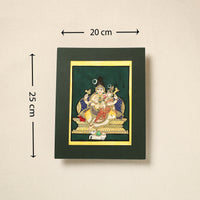 Shiv Parvati - Traditional Mysore Painting (10 x 8 in) 06