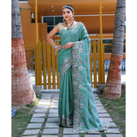 Apeksha Sky Silk Handwork Saree