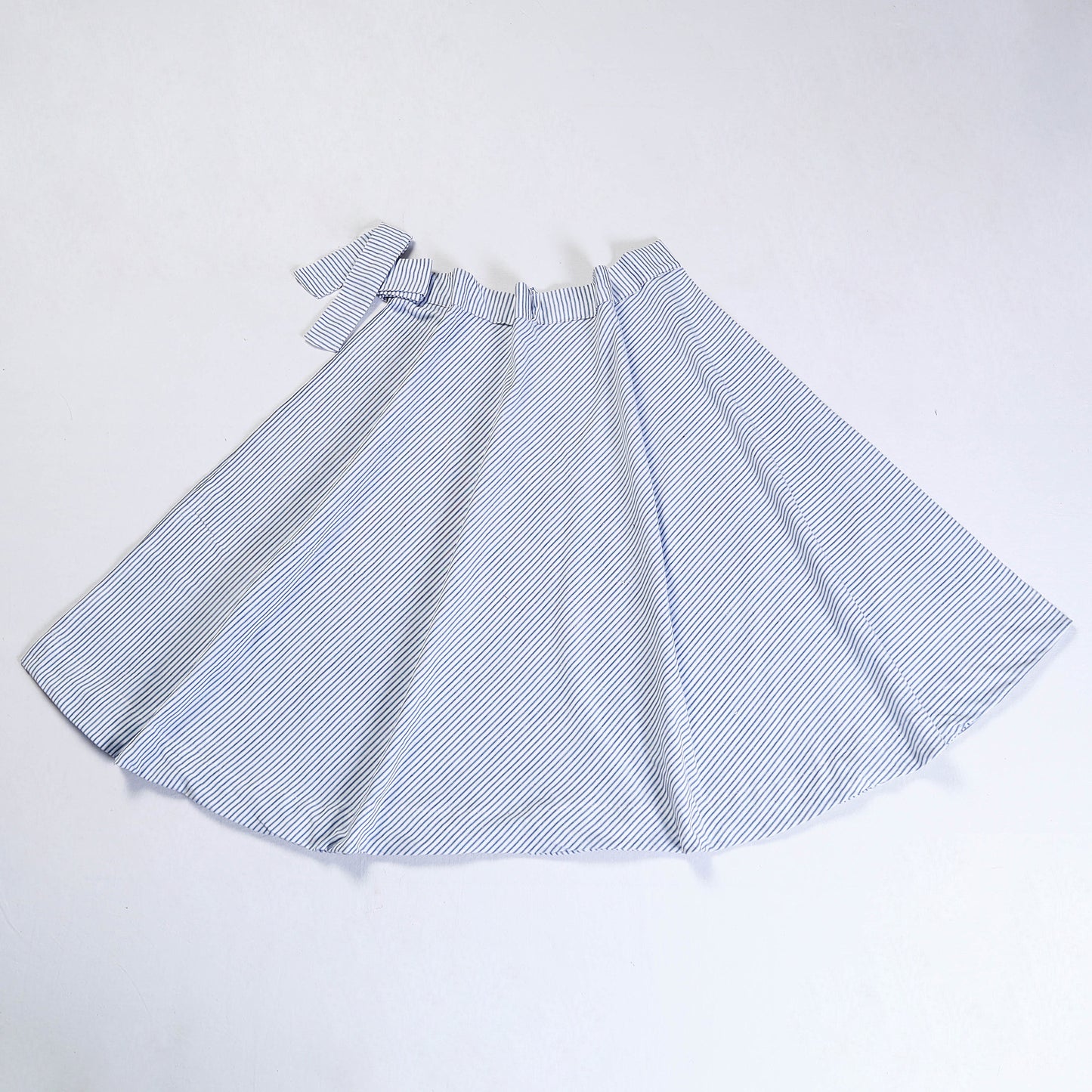 Blue - Plain Handloom Jhiri Cotton Wrap Around Skirt