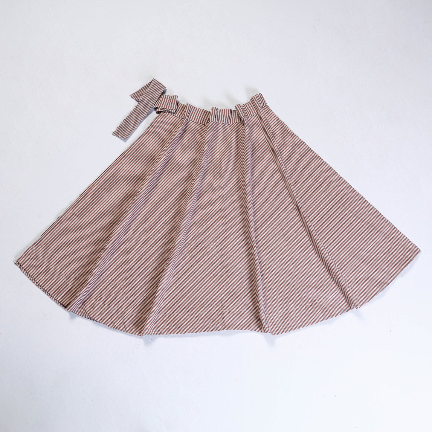 Brown - Plain Handloom Jhiri Cotton Wrap Around Skirt