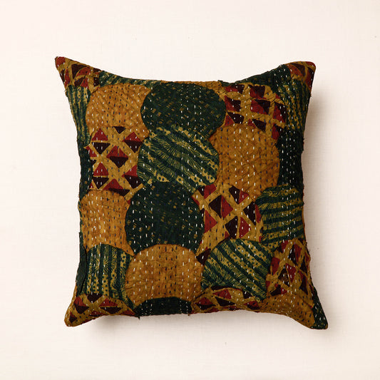 Multicolor - Tagai Patchwork Cotton Cushion Cover (16 x 16 in)