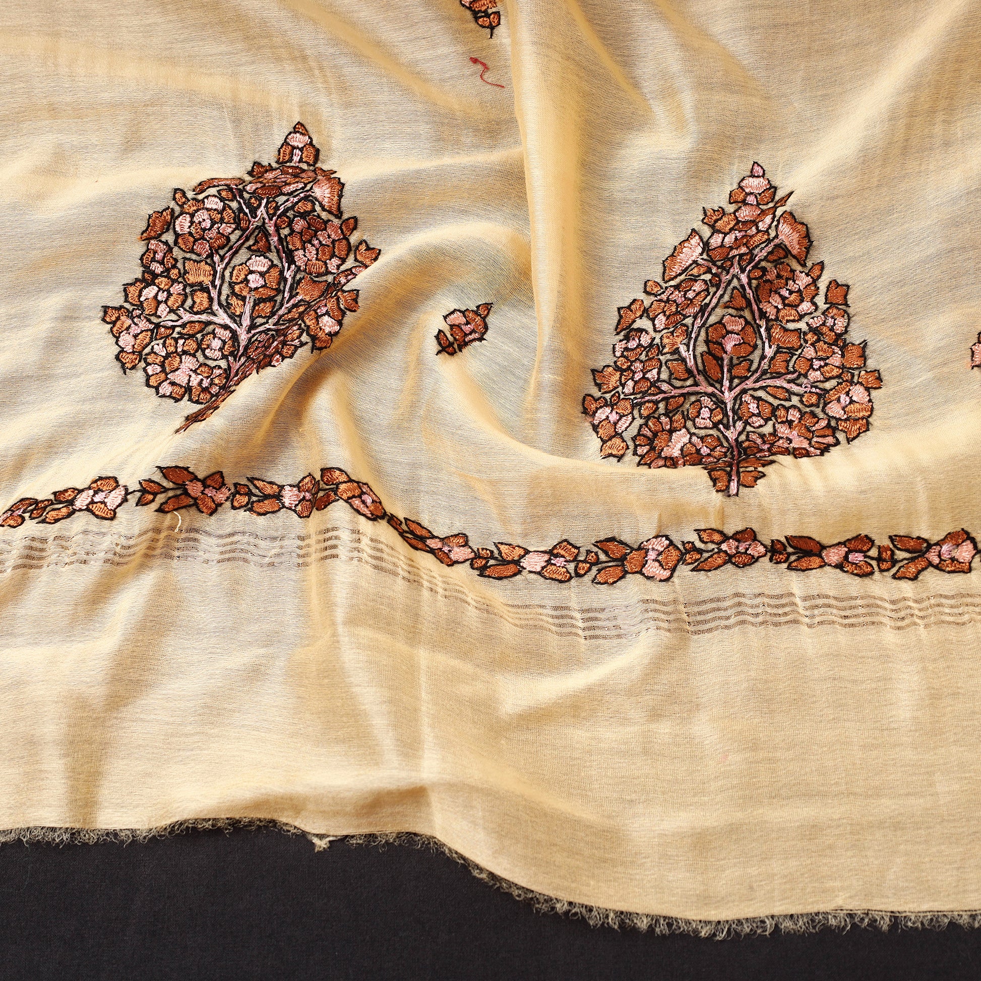 hand embroidery silk dupatta