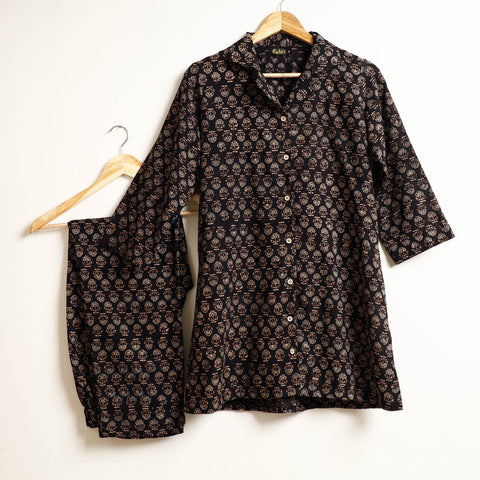 Ajrakh Block Printed Night Suit Set