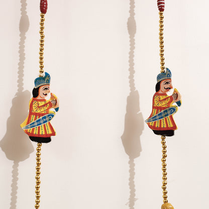 Banaras Handpainted Wooden & Beadwork Decorative Hangings (Set of 2)