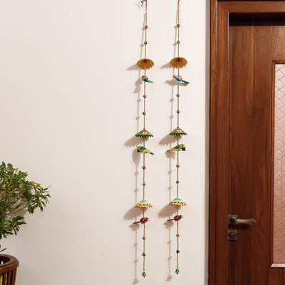 Banaras Handpainted Wooden & Beadwork Decorative Hangings (Set of 2)