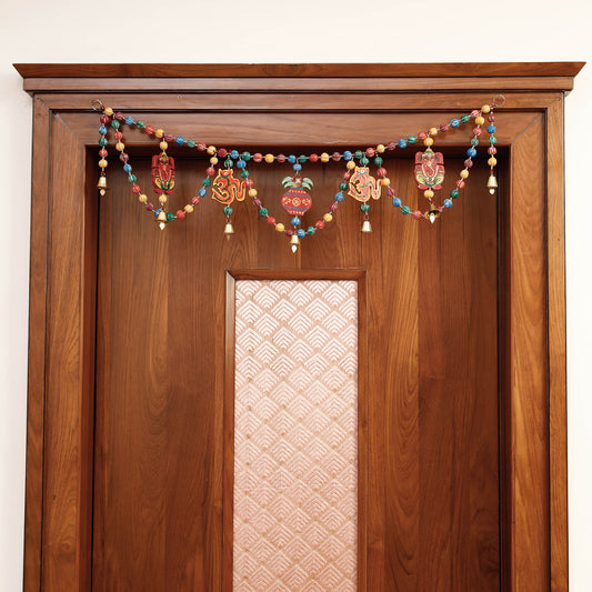 Banaras Handpainted Wooden & Terracotta Beads Decorative Toran Hanging