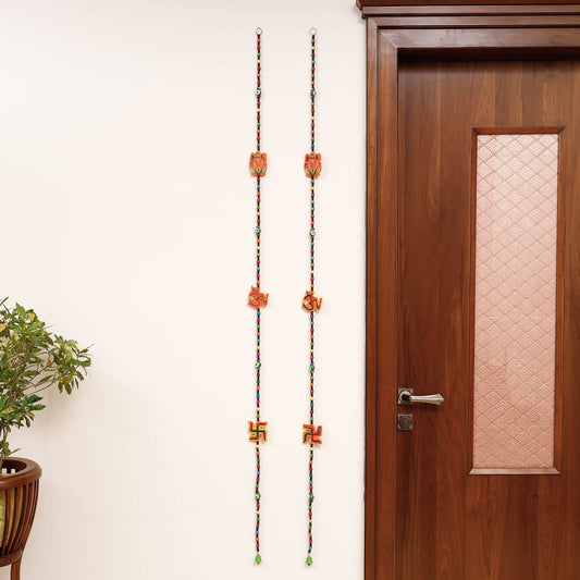 Banaras Handpainted Wooden Decorative Hangings (Set of 2)