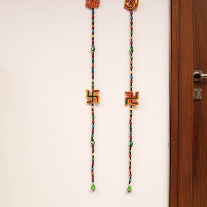 Banaras Handpainted Wooden Decorative Hangings (Set of 2)
