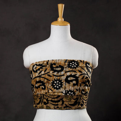 Brown - Hand Batik Printed Cotton Blouse Piece