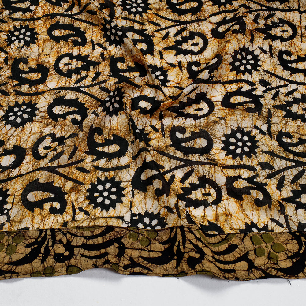 Brown - Hand Batik Printed Cotton Blouse Piece