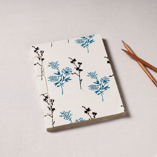 Handmade Ele Poo Paper Printed Canvas Cover Notebook (7 x 6 in)