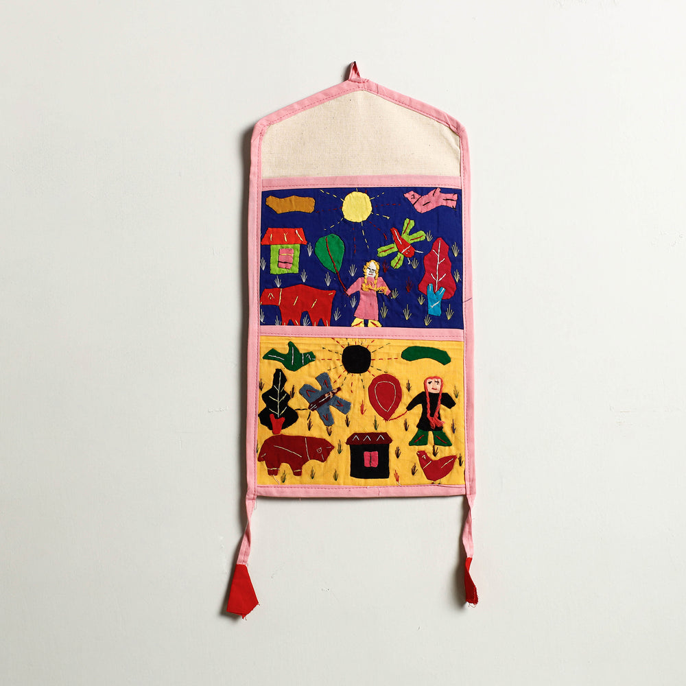 Pipli Applique Work Wall Hanging Letter Holder 