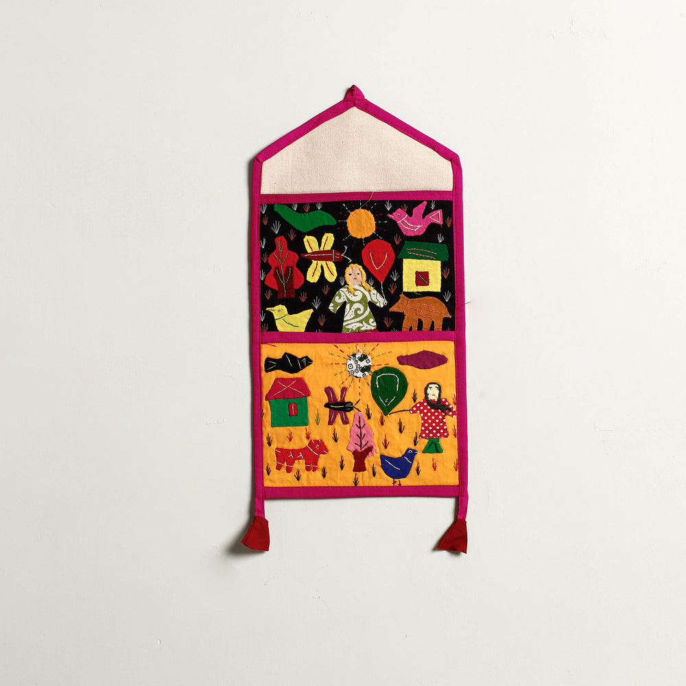 Pipli Applique Work Wall Hanging Letter Holder