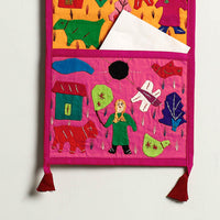 Pipli Applique Work Wall Hanging Letter Holder - (2 Pockets)