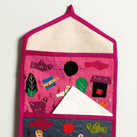 Pipli Applique Work Wall Hanging Letter Holder - (2 Pockets)