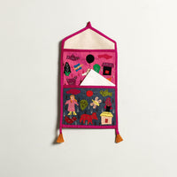 Pipli Applique Work Wall Hanging Letter Holder - (2 Pockets)