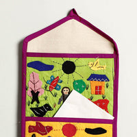 Pipli Applique Work Wall Hanging Letter Holder - (2 Pockets)