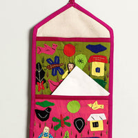 Pipli Applique Work Wall Hanging Letter Holder - (3 Pockets)