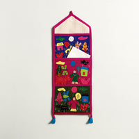 Pipli Applique Work Wall Hanging Letter Holder - (3 Pockets)