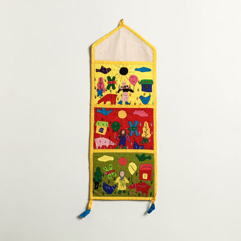 Pipli Applique Work Wall Hanging Letter Holder