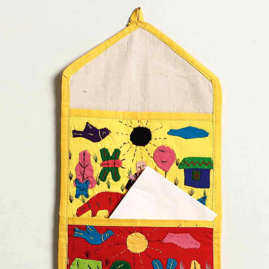 Pipli Applique Work Wall Hanging Letter Holder