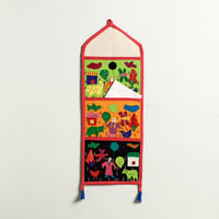 Pipli Applique Work Wall Hanging Letter Holder - (3 Pockets)