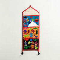 Pipli Applique Work Wall Hanging Letter Holder - (3 Pockets)