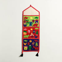 Pipli Applique Work Wall Hanging Letter Holder - (3 Pockets)